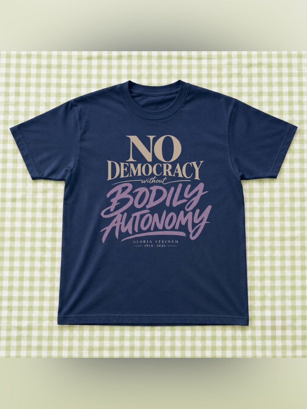 Retro Navy Gloria Steinem Graphic Tee - Vintage Activist Shirt